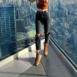 Ankle straight ultra high rise Abercrombie jeans